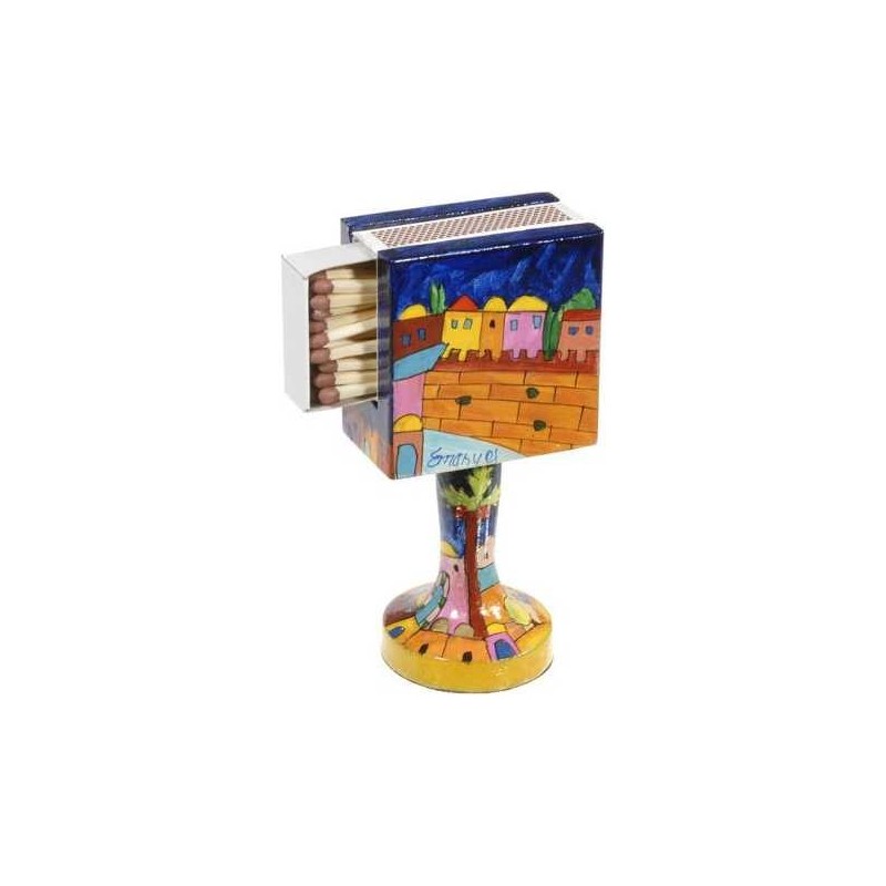 Western Wall Matchbox Stand | Candle Holders | Judaica